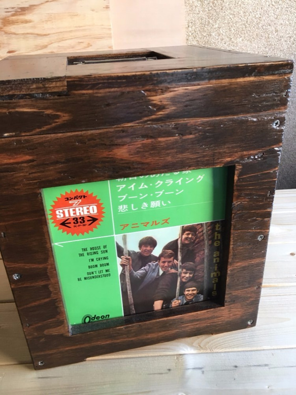 木製レコードケース 7インチ・サイズ (取手 ブロンズ) その他