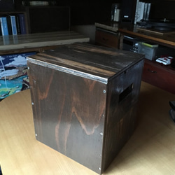 木製レコードケース 7インチ・サイズ (取手 ブラック) その他家具