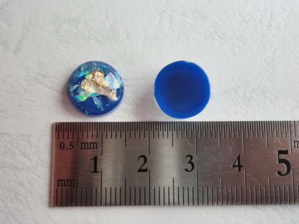 【12mm・10個】ラウンドカボション・地球色・藍色【1051】 2枚目の画像