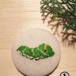 刺繍ブローチ ~ナミアゲハ幼虫~ 1枚目の画像