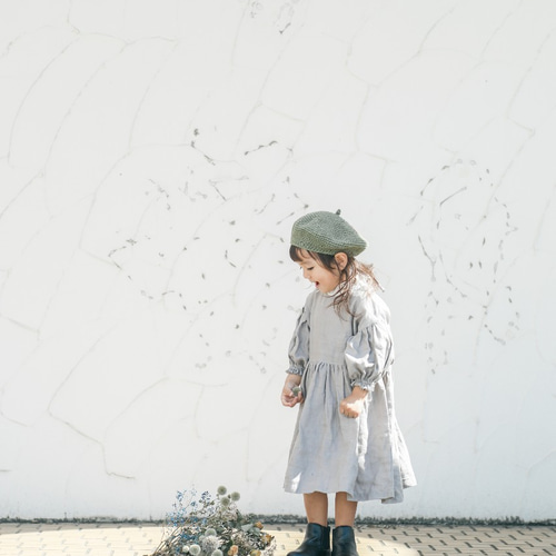 22色展開】リネンワンピース リネン 麻 子供用ワンピース リボン 