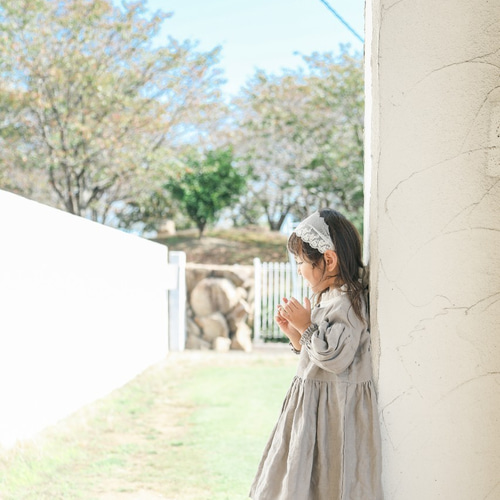 22色展開】リネンワンピース リネン 麻 子供用ワンピース リボン 