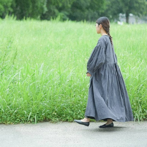 とても希少な藍染木綿の襤褸✖️昭和の粉袋のワンピース ワンピース 素 