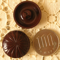 ヴィンテージボタン(brown) 2枚目の画像