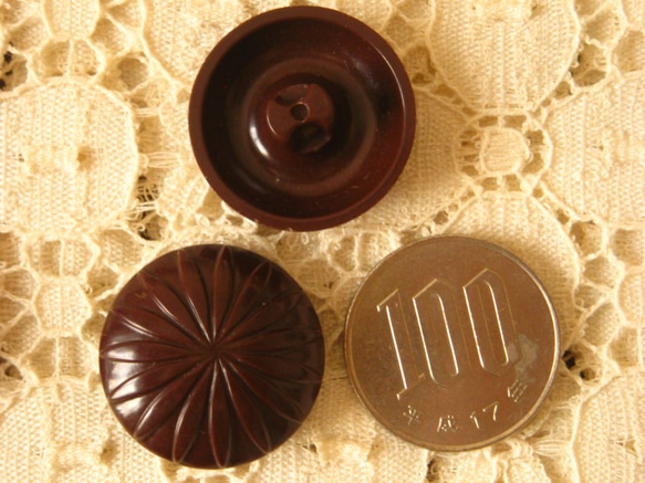 ヴィンテージボタン(brown) 2枚目の画像