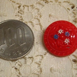 ヴィンテージボタン(赤A) 2枚目の画像