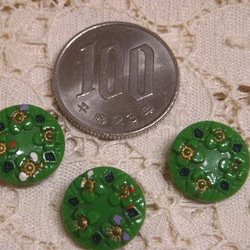 ヴィンテージボタン（緑） 2枚目の画像