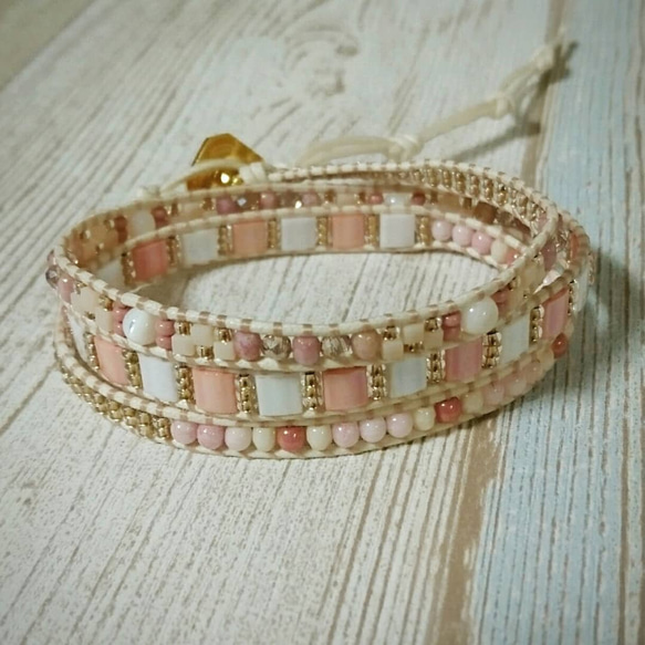 Cherry blossoms  wrap bracelet 1枚目の画像