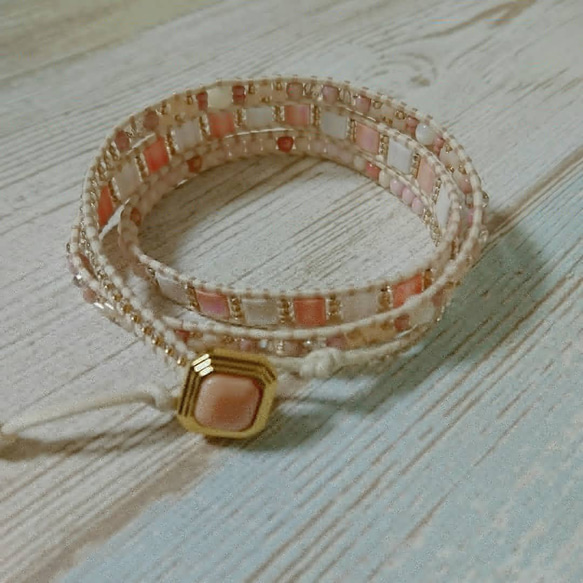 Cherry blossoms  wrap bracelet 2枚目の画像