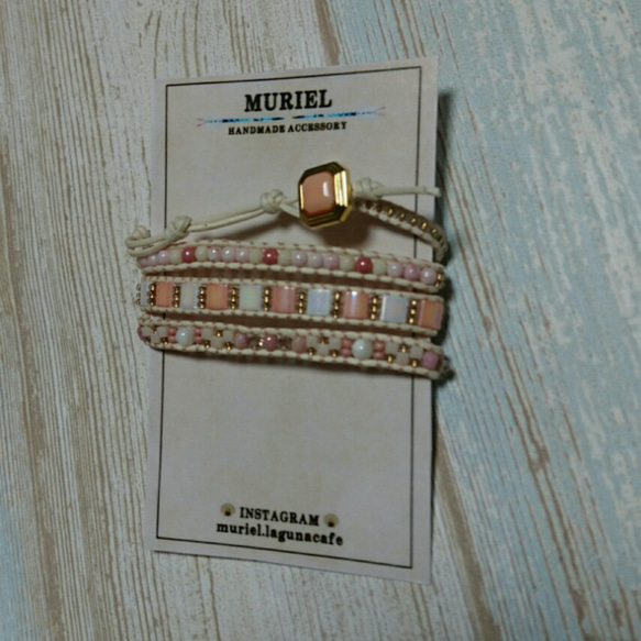 Cherry blossoms  wrap bracelet 3枚目の画像