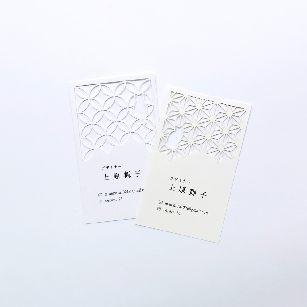切り絵の名刺［猫×和柄／50枚〜］