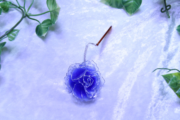 帯飾り　青薔薇　グラデーション　 1枚目の画像