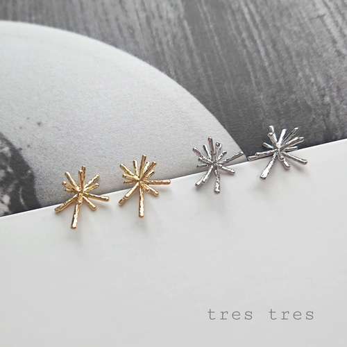 ゴールド◇3Dスター ミニピアス/イヤリング◇星 星座 クリスマス