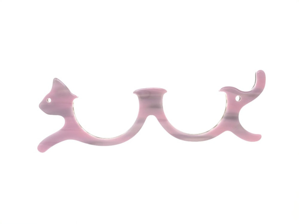 にゃんグラス ピンクチョコ 弱SET（+1.0 +1.5 +2.0）～手に持つ老眼鏡～携帯ルーペ・拡大鏡・眼鏡・鯖江 2枚目の画像