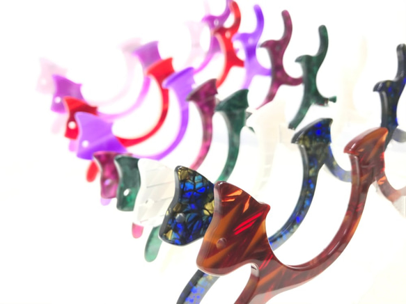 にゃんグラス ピンクチョコ 強SET（+2.0 +2.5 +3.0）～手に持つ老眼鏡～携帯ルーペ・拡大鏡・眼鏡・鯖江 5枚目の画像
