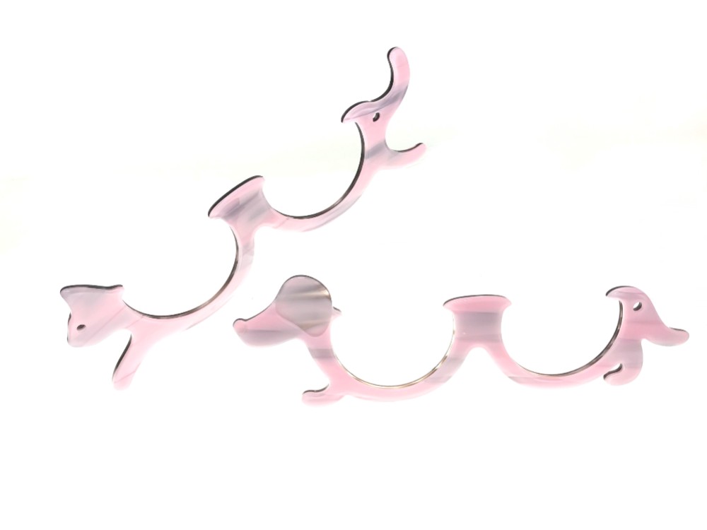 わんグラス ピンクチョコ 弱SET（+1.0 +1.5 +2.0）～手に持つ老眼鏡～携帯ルーペ・拡大鏡・眼鏡・鯖江