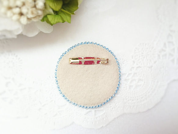 刺繍ブローチ『ブルーローズ』 2枚目の画像