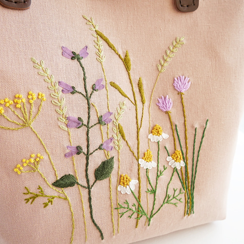 刺繍のトートバッグ＊ハーブガーデン トートバッグ RUKO 通販