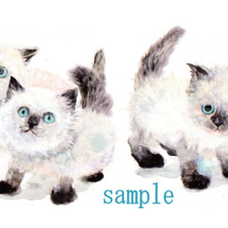 もふ猫小さなアートポスター3枚 2枚目の画像