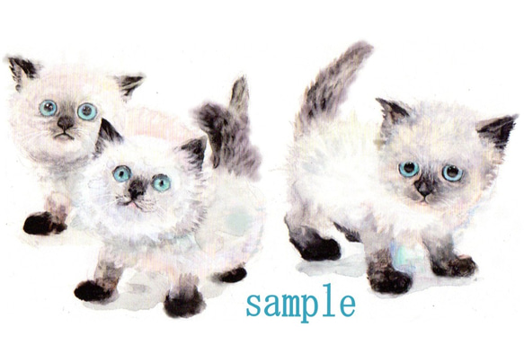 もふ猫小さなアートポスター3枚 2枚目の画像