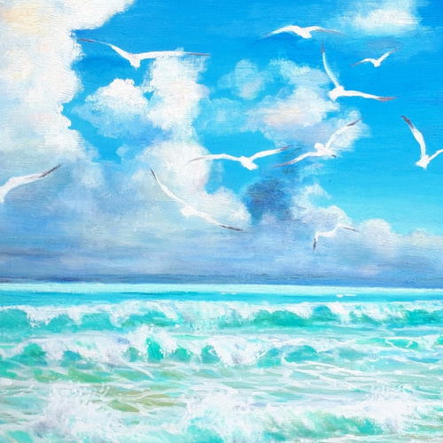 ネオンブルーな地平線 （in タヒチ） 絵画 チェリー Cherry 通販