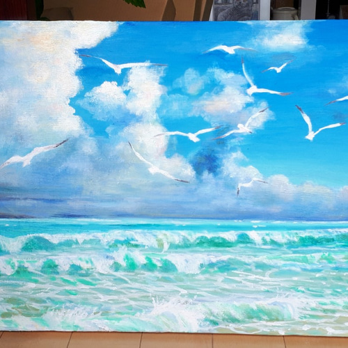 ネオンブルーな地平線 （in タヒチ） 絵画 チェリー Cherry 通販