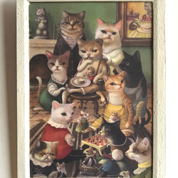 猫貴族 額付き複製画 （ラミネート) 1枚目の画像