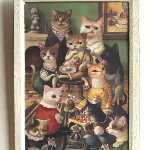 絵画 L.FIUME 猫 希少価値有 値下げ - メルカリ