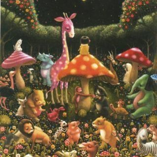 【原画】『キノコワタリ』（動物・森・犬・猫・植物） 原画】『キノコワタリ』（動物・森・犬・猫・植物）