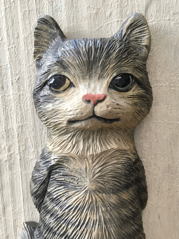 壁掛けオブジェ(猫) 2枚目の画像
