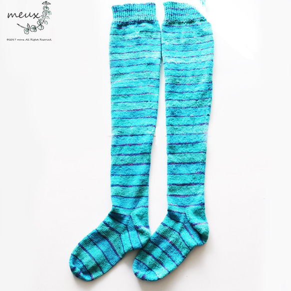 ピッピ mint icecream 手編みニーハイソックス 靴下 meux 通販