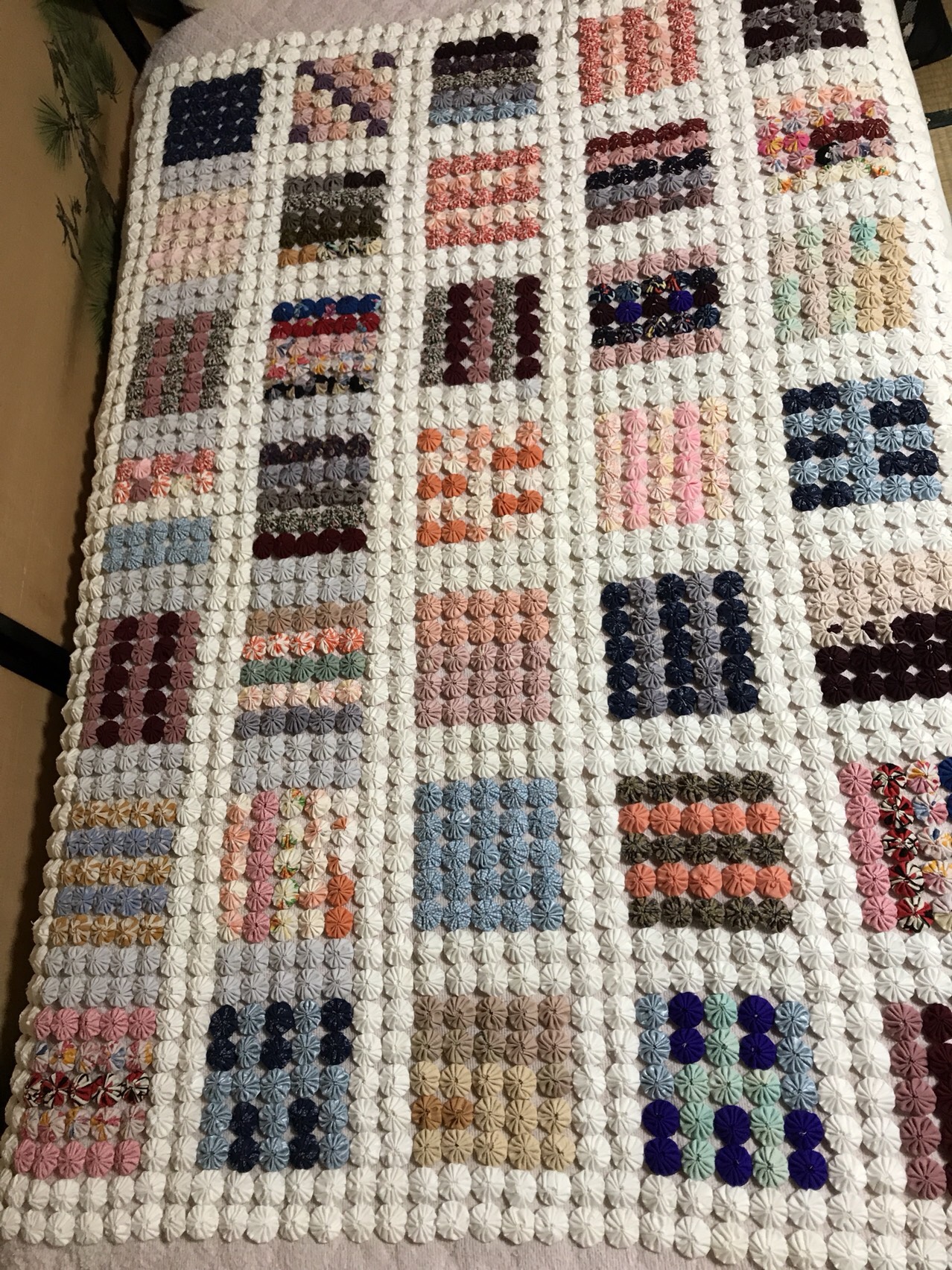 ちくちくヨーヨー マルチカバー ハンドメイド
