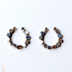 2 件套不銹鋼耳夾男女通用男士銀色錘擊金屬防過敏兼容 第2張的照片