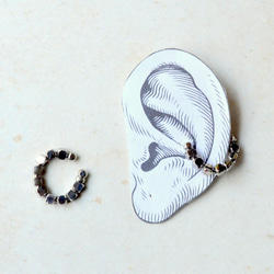 2 件套不銹鋼耳夾男女通用男士銀色錘擊金屬防過敏兼容 第5張的照片