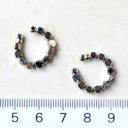 2 件套不銹鋼耳夾男女通用男士銀色錘擊金屬防過敏兼容 第6張的照片