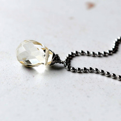 外科不銹鋼長項鍊天然石香檳石英水晶金屬過敏免費送貨和包裝 第1張的照片