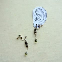 單色  玻璃 夾式耳環 第3張的照片