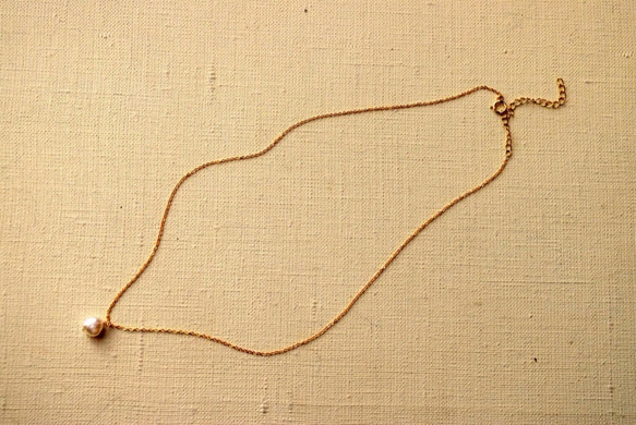 淡水珍珠項鍊 14KGF 包金 第3張的照片