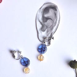 捷克珠和黃水晶耳釘耳環是可以改變的（鈦鉤耳環） 第3張的照片