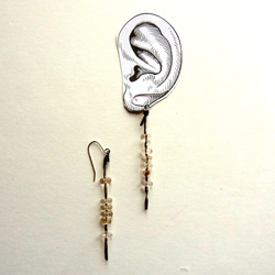鈦金屬以及玻璃的樹枝耳環  不鏽鋼鉤或是鈦金屬鉤 第3張的照片
