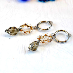 Creema Limited [Bail1]珠子和玻璃石人造耳環（耳環）可更改的免費送貨和包裝 第7張的照片