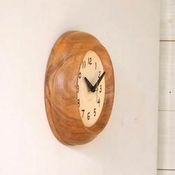 ケヤキの丸い掛時計　NO.0140　（　 無着色 　） 5枚目の画像