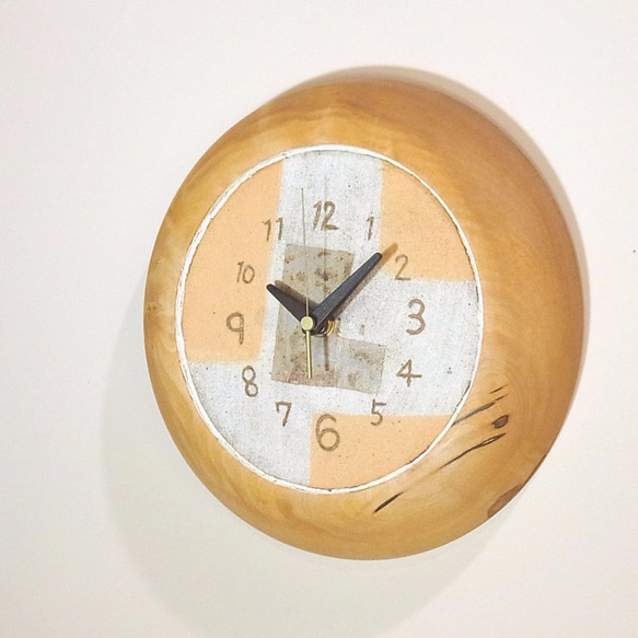 栃の木の丸い掛時計　NO.0706 2枚目の画像