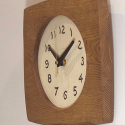 栗の木の変形四角の掛け時計（大）no.3164 3枚目の画像