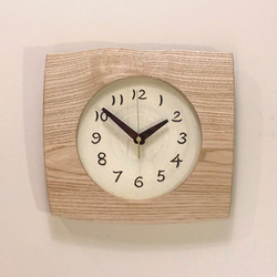 栗の木の変形四角の掛け時計(大)　no.3167　 1枚目の画像