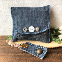 デニムリメイク★テントポーチ★B3 デニムリメイク☆テントポーチ☆B3