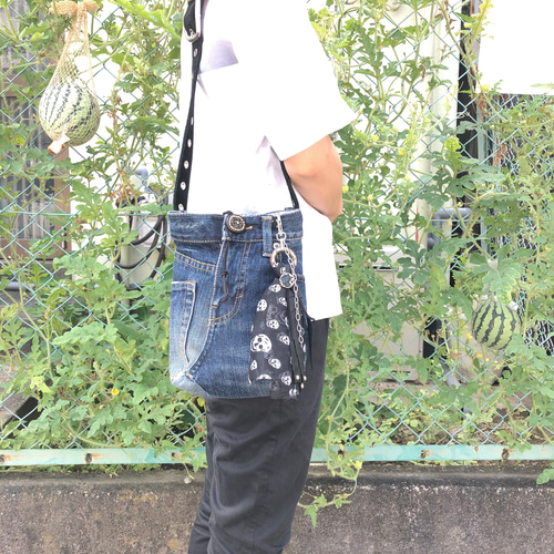 usedデニム・リメイク・多用途ポーチ・ショルダーバッグ・ベルトポーチ