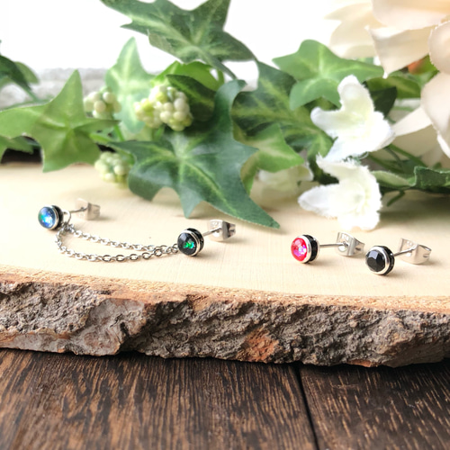 2way・5㎜】ロンデル・サージカルステンレスピアス・ノンホールピアス