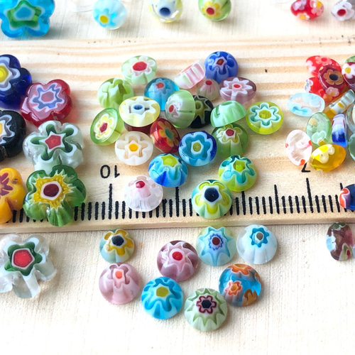 SOLD◇ハンドメイド 白 カラフル ミルフィオリ ガラス ピアス◇p11