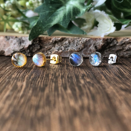 Shaesby シェイスビー　フープピアス　ラブラドライト Shaesby シェイスビーフープピアスラブラドライト